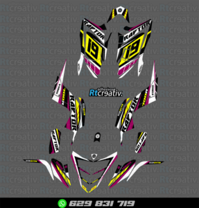 ADHESIVOS Y PEGATINAS DE VINILO PARA YAMAHA RAPTOR 700 Rt001-12