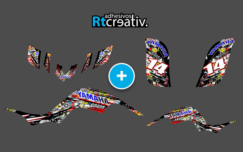 ADHESIVOS Y PEGATINAS DE VINILO PARA YAMAHA RAPTOR 660 Rt008