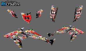 ADHESIVOS Y PEGATINAS DE VINILO PARA HONDA TRX 450 Rt007-01