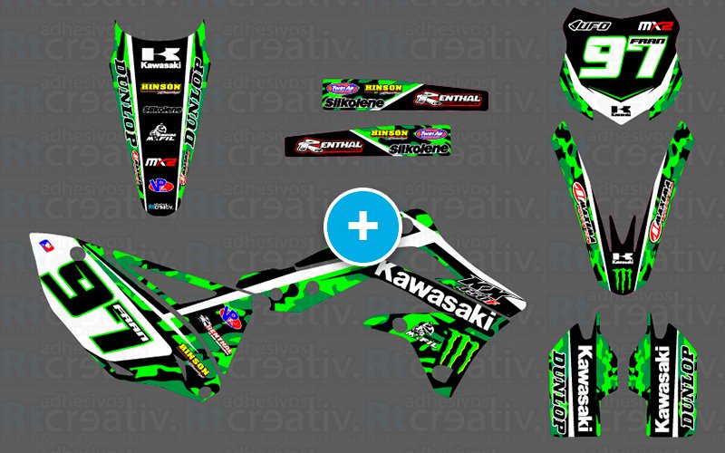 ADHESIVOS Y PEGATINAS DE VINILO KAWASAKI ENDURO Y CROSS Rt002