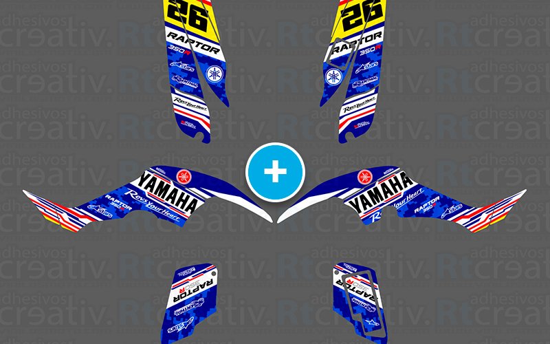 ADHESIVOS Y PEGATINAS DE VINILO PARA YAMAHA RAPTOR 350 Rt007