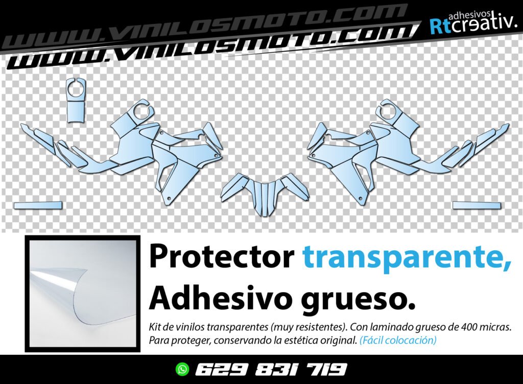 KIT DE VINILO PROTECTOR TRANSPARENTE PARA HONDA TRANSALP
