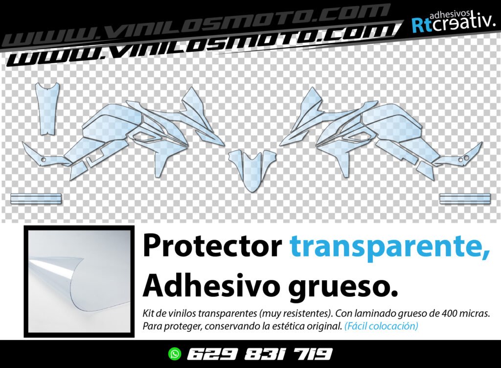 KIT DE VINILO PROTECTOR TRANSPARENTE PARA SUZUKI V-STOM