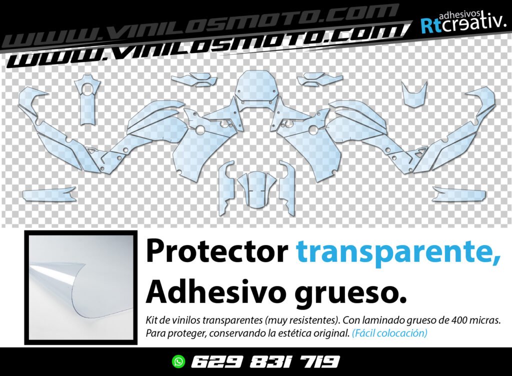 120€ - Yamaha Tenere | Protector transparente 106 KIT DE VINILO PROTECTOR TRANSPARENTE PARA YAMAHA TENERE