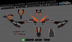 ADHESIVOS Y PEGATINAS DE VINILO KTM ENDURO Y CROSS Rt022-07