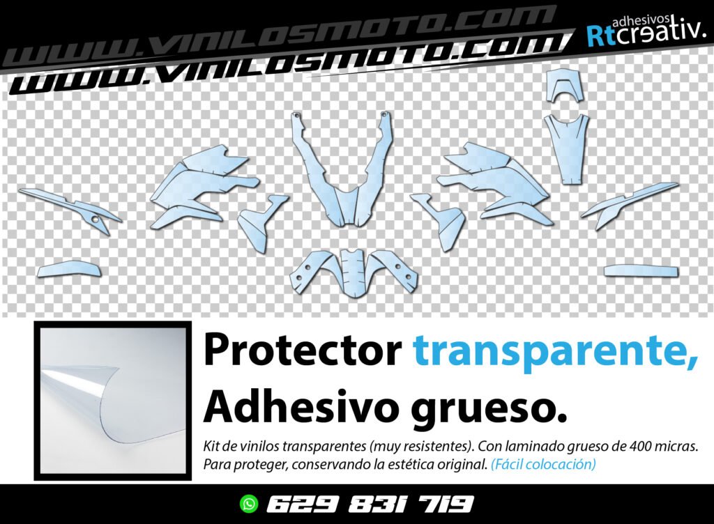 KIT DE VINILO PROTECTOR TRANSPARENTE GRUESO PARA MACBOR MONTANA XR5