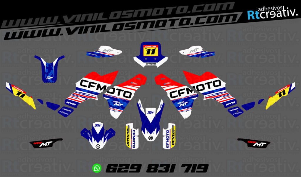 ADHESIVOS Y PEGATINAS DE VINILO CFMOTO 450 MT RT003-4