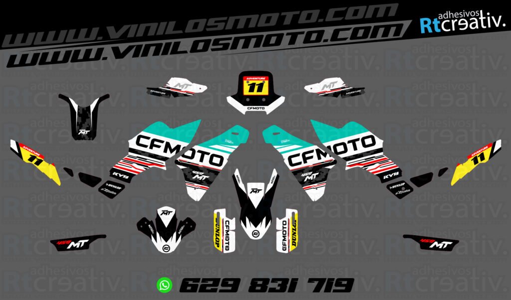 ADHESIVOS Y PEGATINAS DE VINILO CFMOTO 450 MT RT003-5