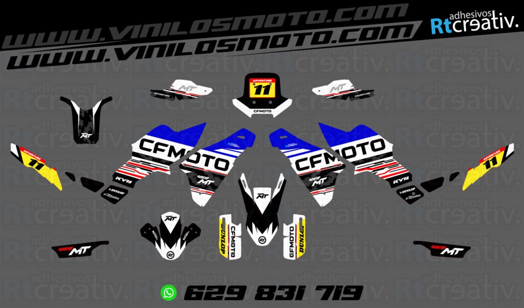 ADHESIVOS Y PEGATINAS DE VINILO CFMOTO 450 MT RT003-6