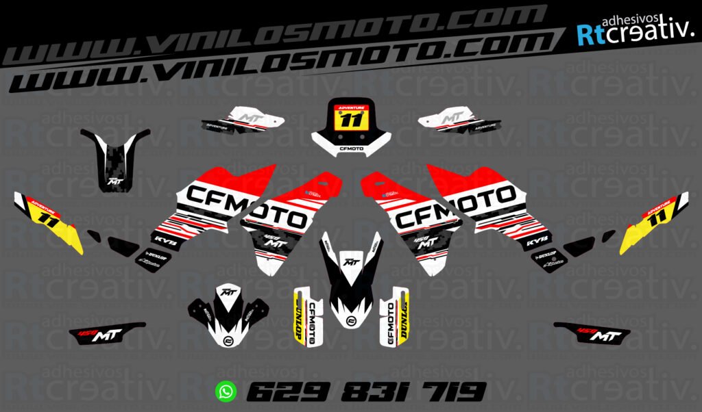 ADHESIVOS Y PEGATINAS DE VINILO CFMOTO 450 MT RT003-7