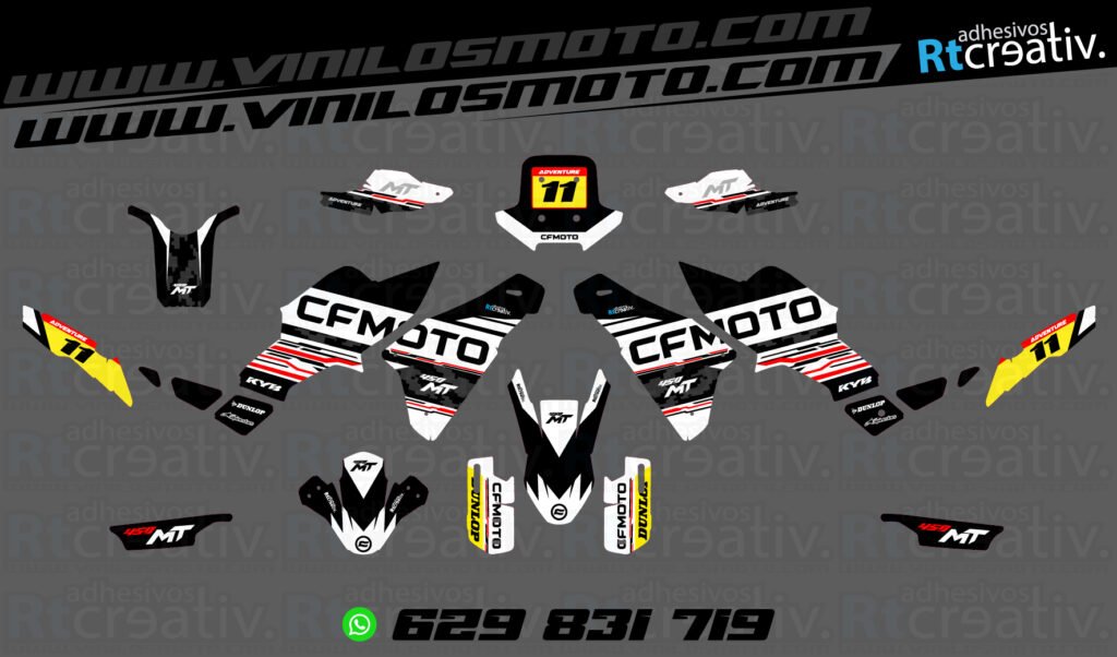 ADHESIVOS Y PEGATINAS DE VINILO CFMOTO 450 MT RT003-8