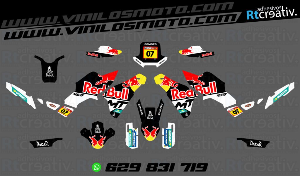 175€ - CFmoto 450 MT | Diseño RT004 4 ADHESIVOS Y PEGATINAS DE VINILO CFMOTO 450 MT RT004-2