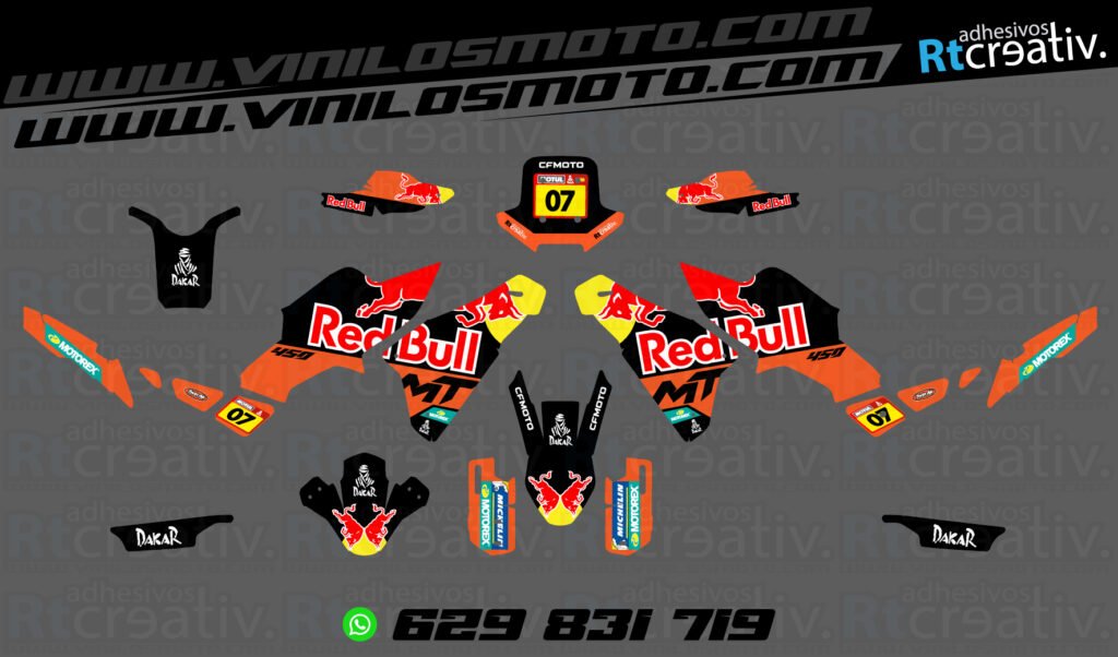 175€ - CFmoto 450 MT | Diseño RT004 8 ADHESIVOS Y PEGATINAS DE VINILO CFMOTO 450 MT RT004-4