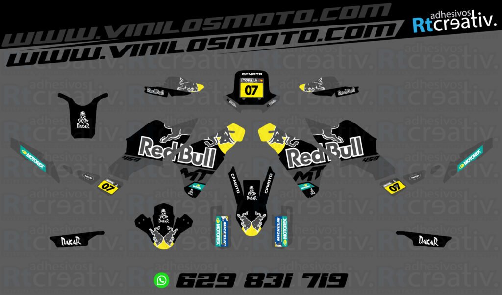 175€ - CFmoto 450 MT | Diseño RT004 10 ADHESIVOS Y PEGATINAS DE VINILO CFMOTO 450 MT RT004-5