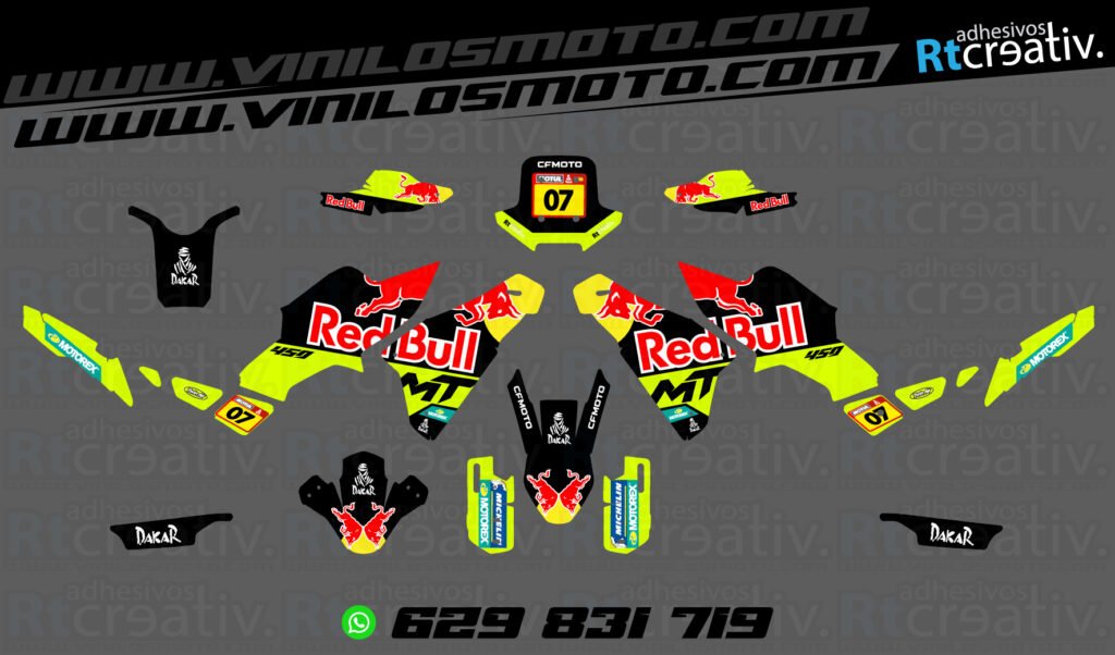 175€ - CFmoto 450 MT | Diseño RT004 12 ADHESIVOS Y PEGATINAS DE VINILO CFMOTO 450 MT RT004-6