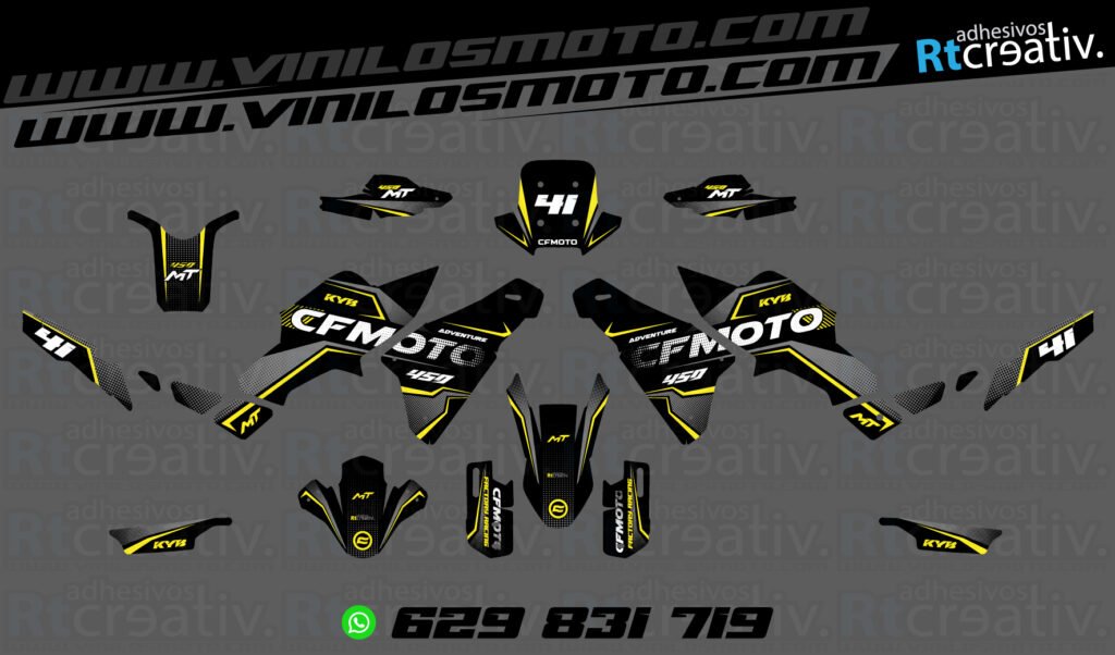 ADHESIVOS Y PEGATINAS DE VINILO CFMOTO 450 MT RT005-1