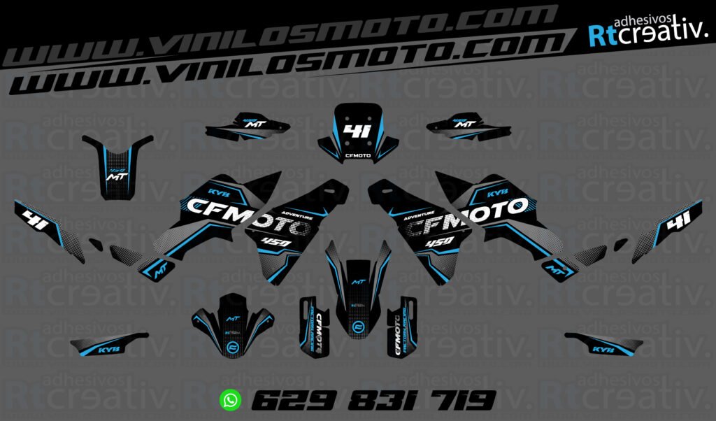 ADHESIVOS Y PEGATINAS DE VINILO CFMOTO 450 MT RT005-3