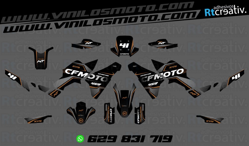 ADHESIVOS Y PEGATINAS DE VINILO CFMOTO 450 MT RT005-5