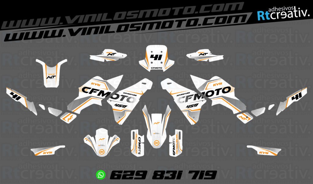 ADHESIVOS Y PEGATINAS DE VINILO CFMOTO 450 MT RT005-9